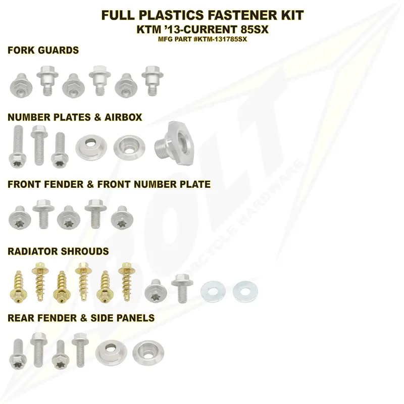Bolt Ktm Full Plastics Fastener (Kt) (Ktm-131785Sx) 1