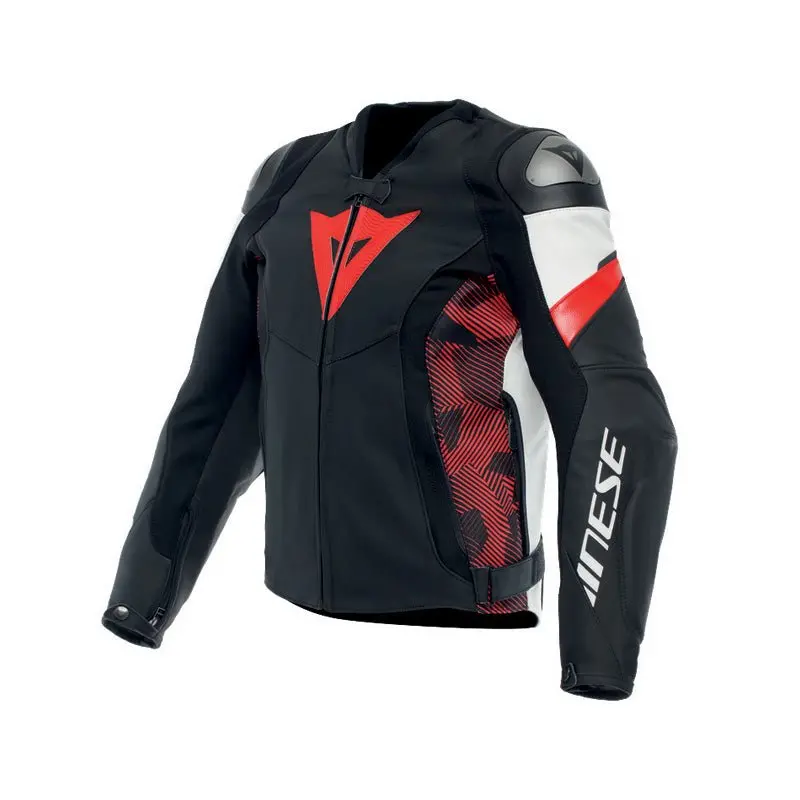 Dainese Avro 5 Leather Jacket 46 (Black/Red-Lava/White) 1