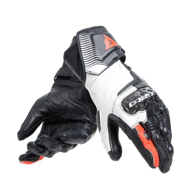 Dainese Carbon 4 Long Lady Leather Gloves Black/White/Red (Xs) 1