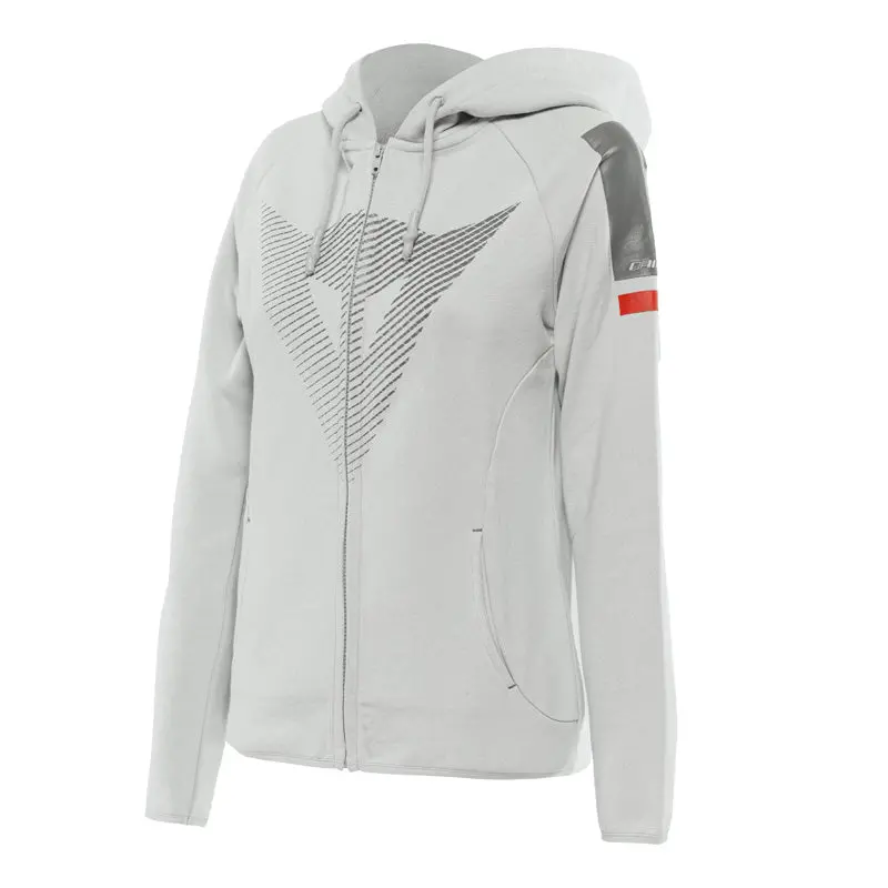 Dainese Fade Lady Full-Zip Hoodie Glacier Gray/Dark Gray/Red (2Xl) 1