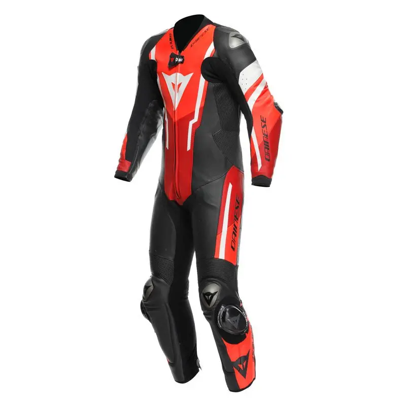 Dainese Misano 3 Perf. D-Air 1Pc Leather Suit Black/Red/Fluo-Red (56) 1