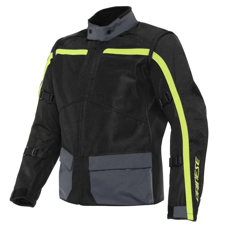 Dainese Outlaw Tex Jacket Black/Black/Ebony/Fluo Yellow (64) 1