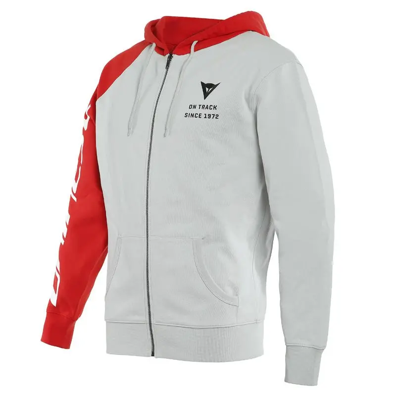 Dainese Paddock Full-Zip Hoodie Glacier-Gray/Lava-Red/Black (Xl) 1