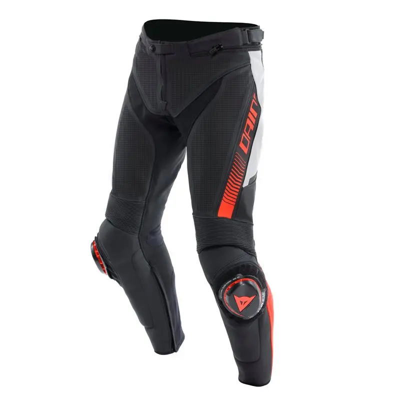 Dainese Super Speed Perf. Leather Pants Black/White/Red-Fluo (52) 1