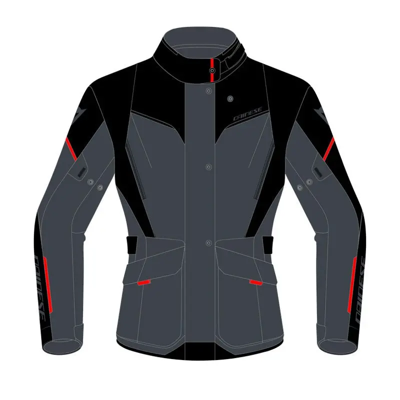 Dainese Tempest 3 D-Dry Lady Jacket Ebony/Black/Lava-Red (54) 1