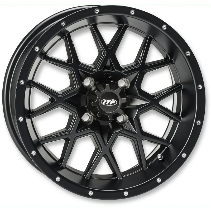 Itp 14X7 4/137 5+2 Hurricane Matte Bk Wheel 2
