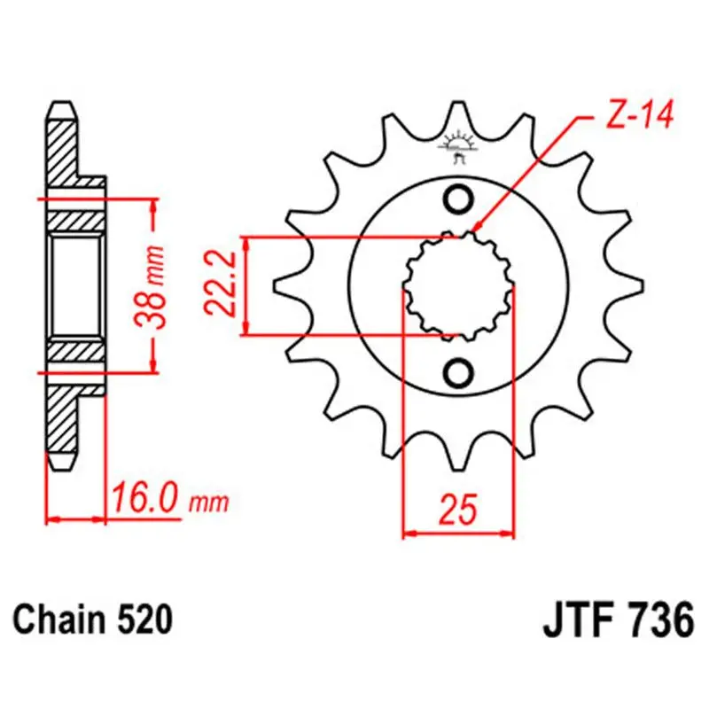 Jt Sprocket Front 520 14T 1