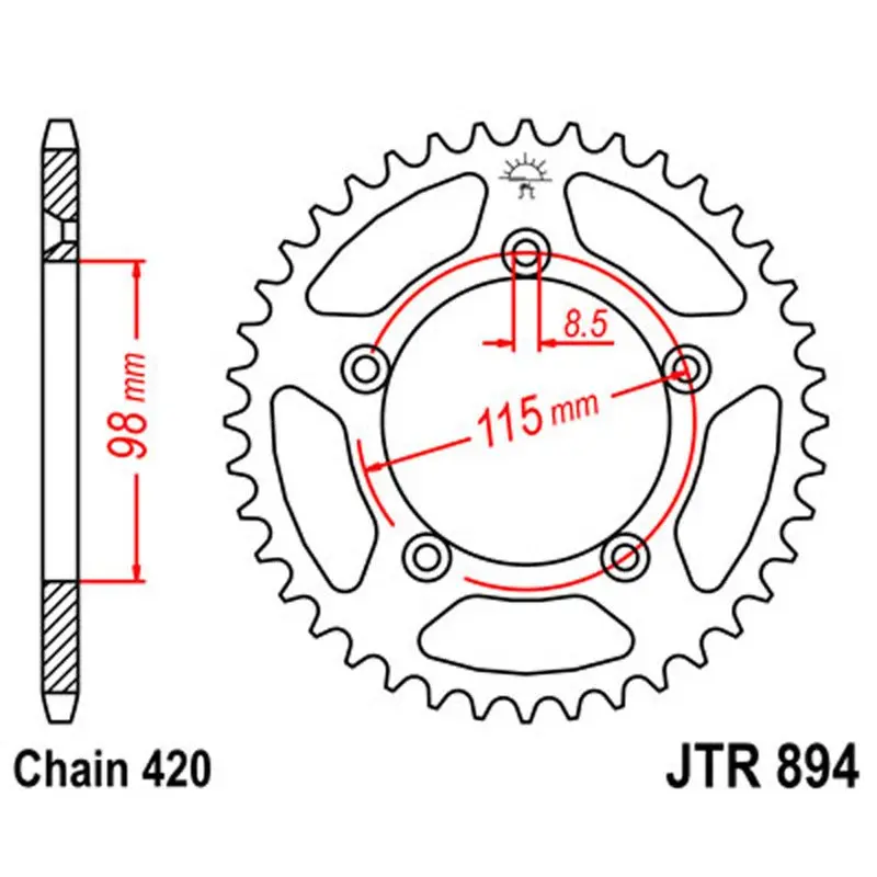 Jt Sprocket Rear 420 46T 1