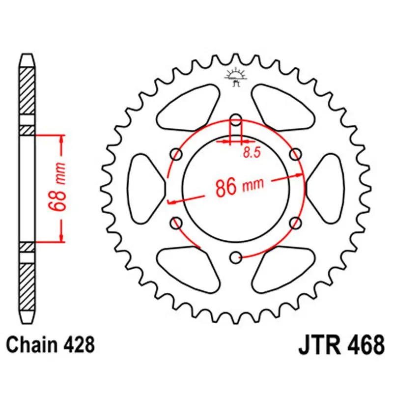 Jt Sprocket Rear 428 46T 1
