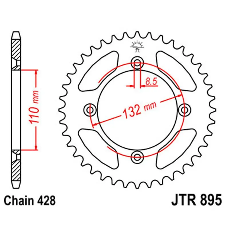 Jt Sprocket Rear 428 46T 1