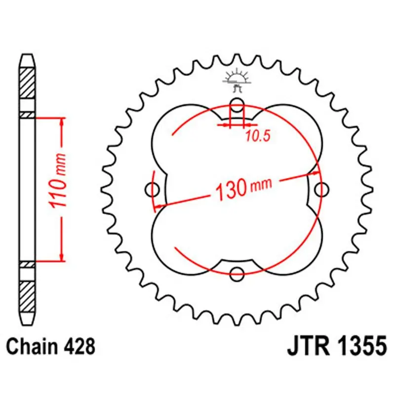 Jt Sprocket Rear 428 48T 1
