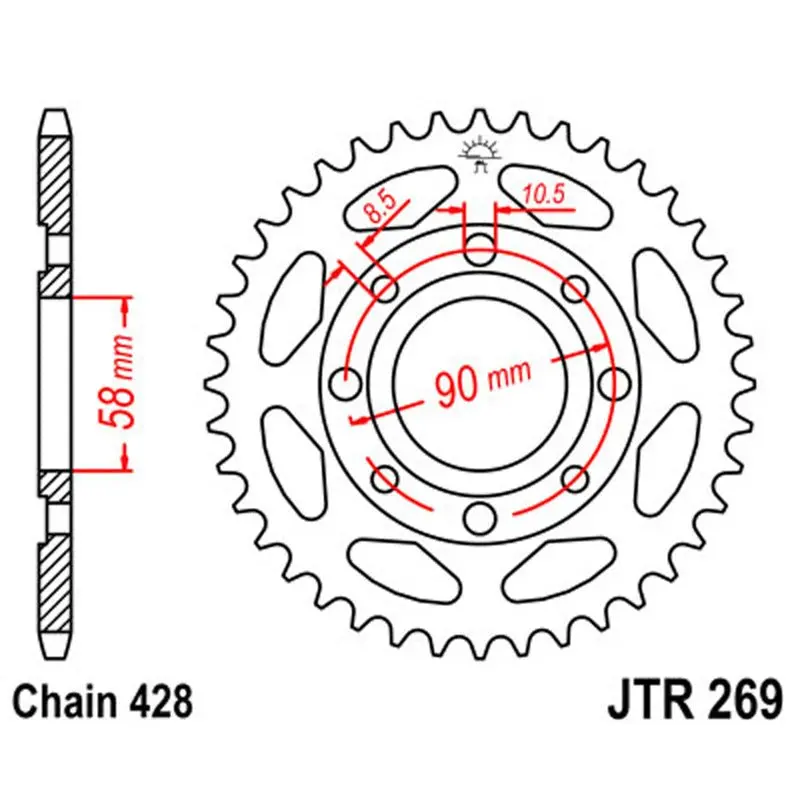 Jt Sprocket Rear 428 50T 1