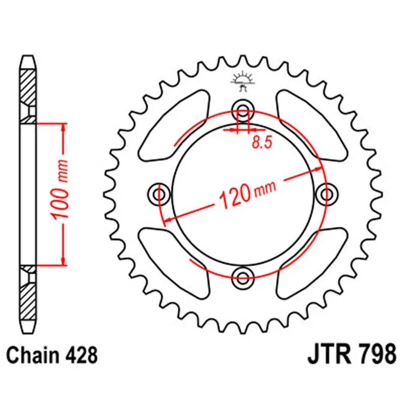 Jt Sprocket Rear 428 50T 1
