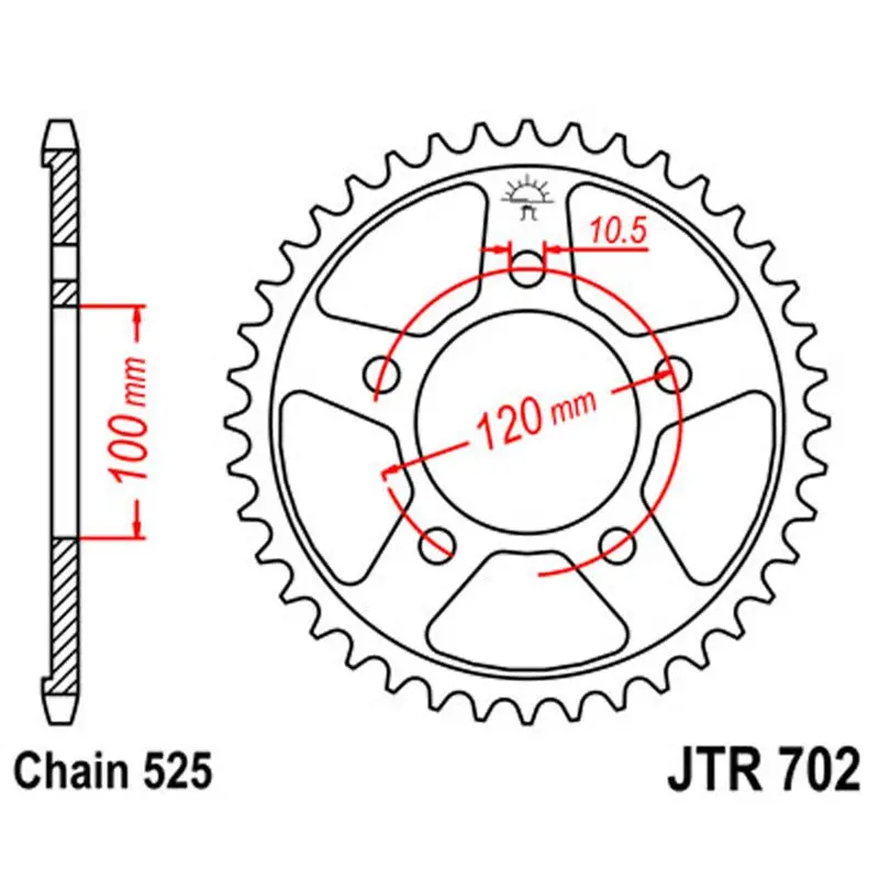 Jt Sprocket Rear 525 44T 1