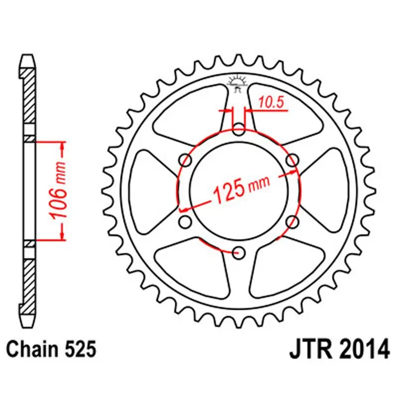 Jt Sprocket Rear 525 47T 1