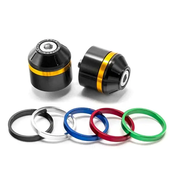 Puig Short Bar End With Rings (Kawasaki) Black 1