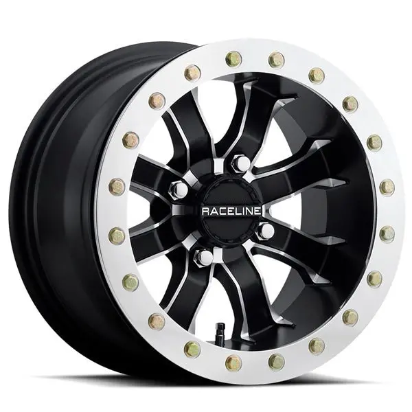 Raceline Wheels 15X7 4/137 A71-Mamba Block Mach Bk Wheel 1