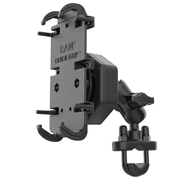 Ram Mounts Ram Quick-Grip Xl Phone Mount With Vibe-Safe & U-Bolt Base 1