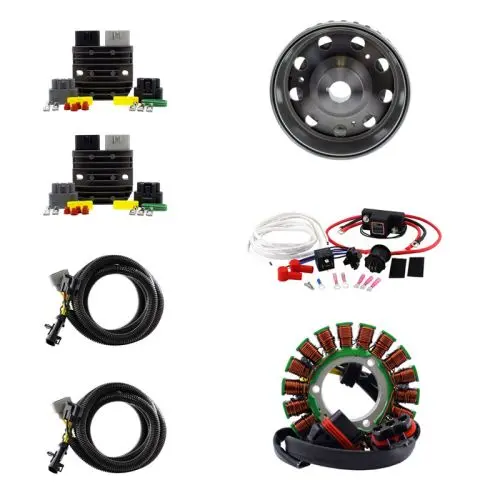 Rms 900W Splyt Supercharged Stator + Regulator + Dual Battery Isolator + Flywheel (Polaris) 1