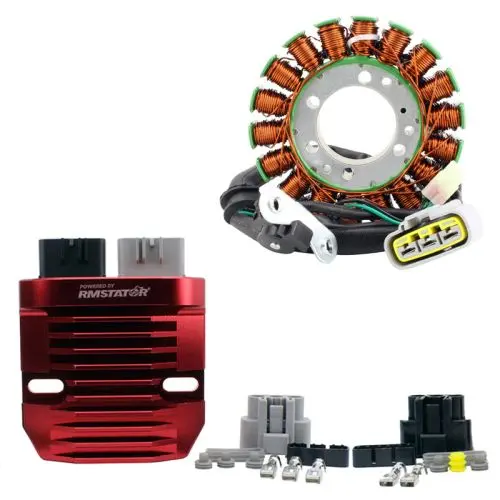 Rms Kit Stator + Rmkit Stator Red Machined Aluminum Mosfet Regulator (Triumph) 1