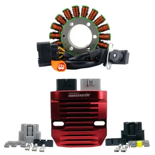 Rms Kit Stator + Rmstator Red Machined Aluminum Mosfet Regulator (Honda) 1