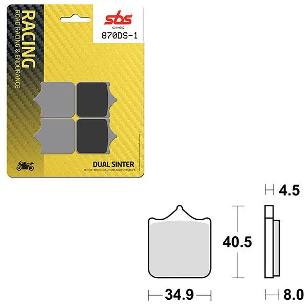 Sbs Ds-1 Dual Sinter Dynamic Racing Concept Front Brake Pad (6370870108) 1