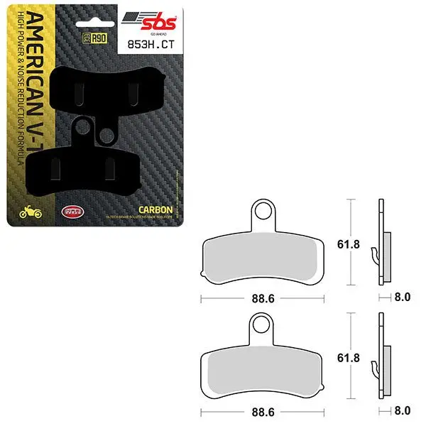 Sbs High Power & Noise Reduction Carbon Front Brake Pad (6510853108) 1