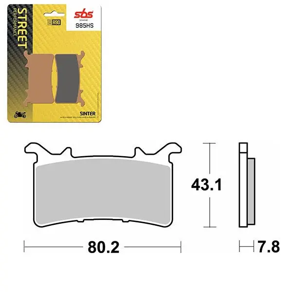 Sbs Performance Hs Sinter Front Brake Pad (6250985100) 1