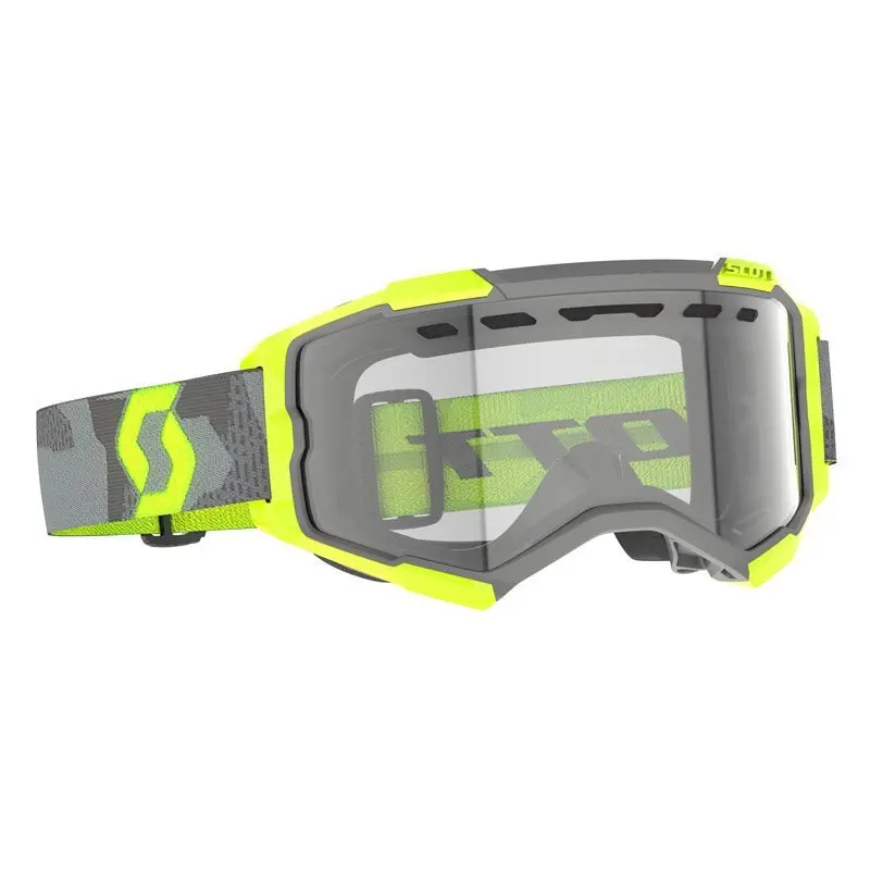 Scott Fury Enduro Goggles Light Grey/Neon Yellow Clear 1