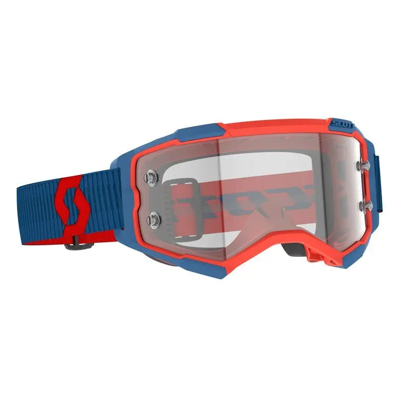 Scott Fury Goggles Dark Blue/Neon Red Clear Works 1