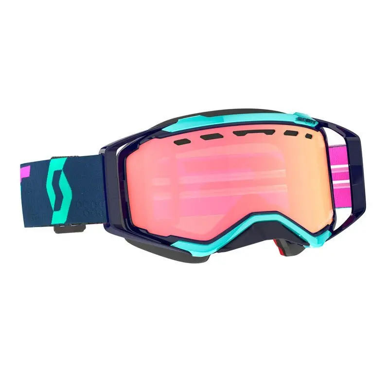Scott Prospect Snowmobile Goggles (Turquoise Blue/Pink Pink Chrome) 1
