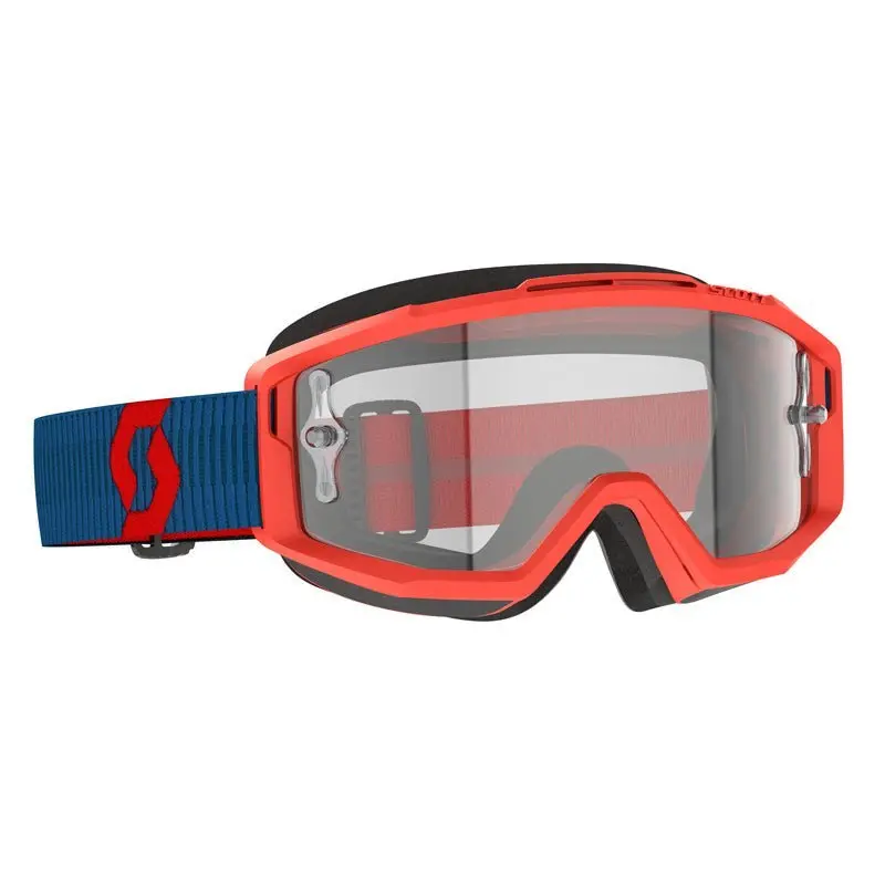 Scott Split Otg Goggles Dark Blue/Neon Red Clear Works 1