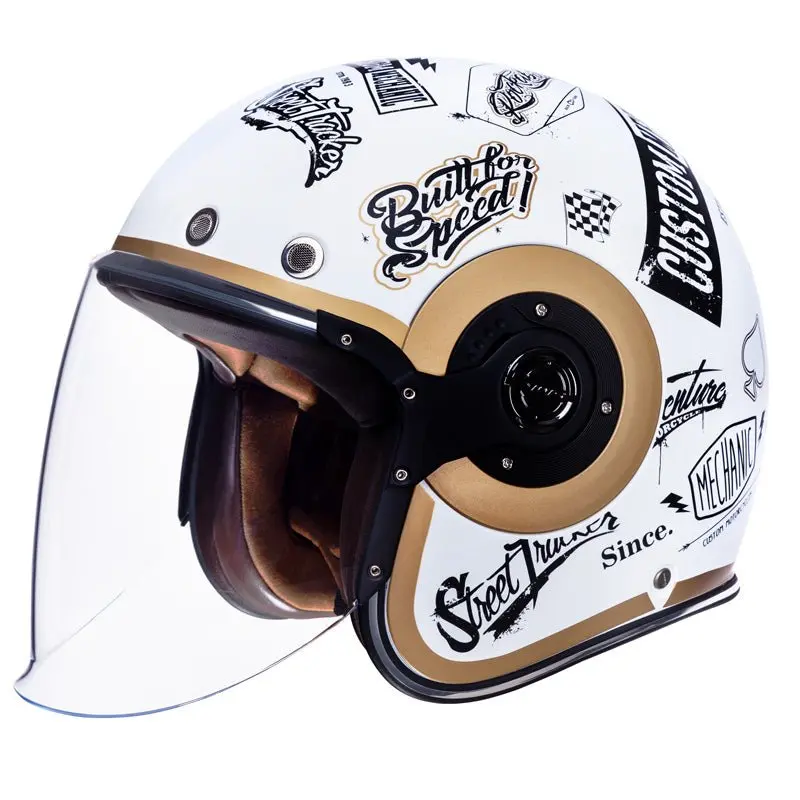 Smk Retro Jet Helmet Tracker Beige/Black (Matte) (Xl) 1