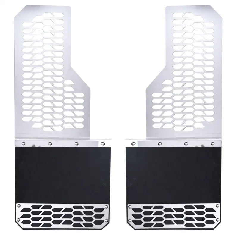 Putco Brushed Stainless Steel Mud Skins With Hex Shield – Rear Fit For 2019–2020 Ram Hd Dually (Set Of 2) 1