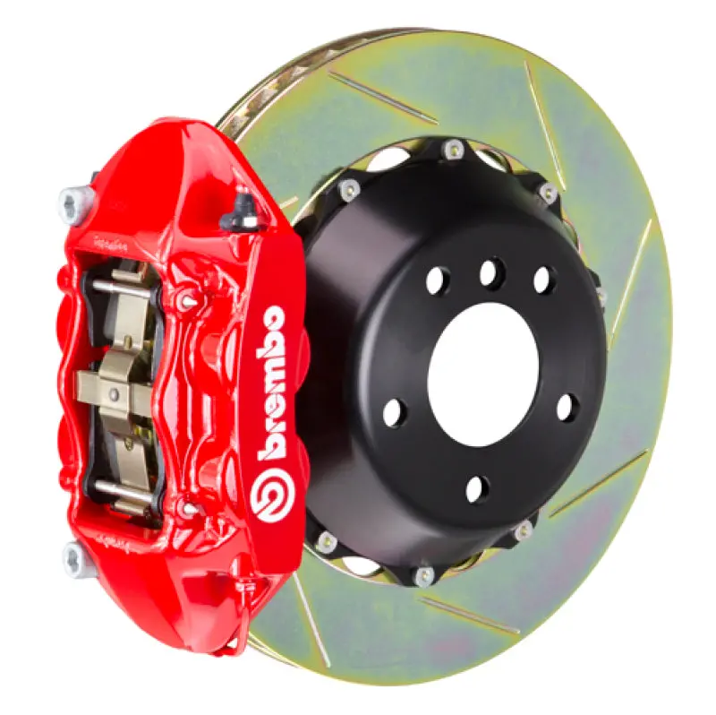 Brembo 88-91 Testarossa Rear Gt Bbk 4 Piston Cast 380X28 2Pc Rotor Slotted Type-1-Red 1