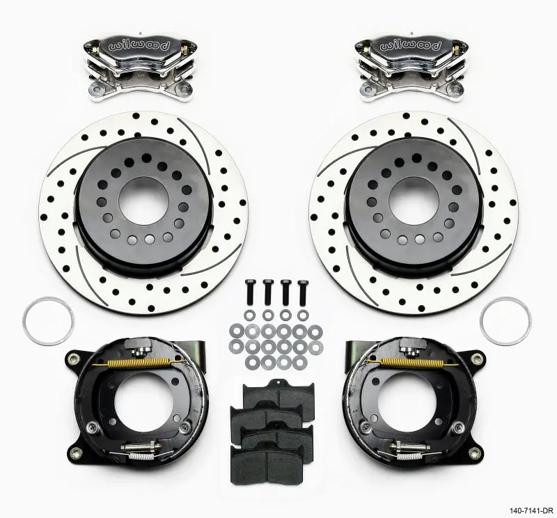 Wilwood Forged Dynalite Power Steering P-B Brake Kit – Drilled & Polished, Fits Chevy 12-Bolt W/ C-Clips 1