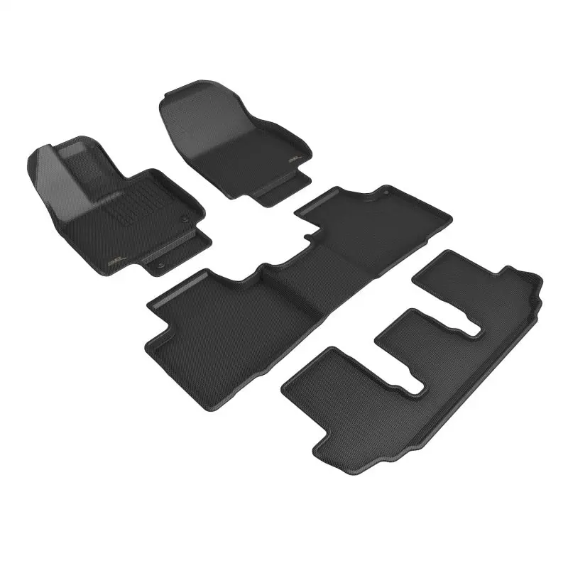 3D Maxpider Custom Floor Liners For 2020–2022 Toyota Highlander – Gasoline Trim, All Three Rows (Black) 1