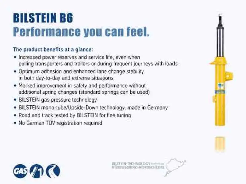 Bilstein B6 Performance 2015-2016 Volvo V60 T5 Premier / Platinum Front Left Monotube Shock 1