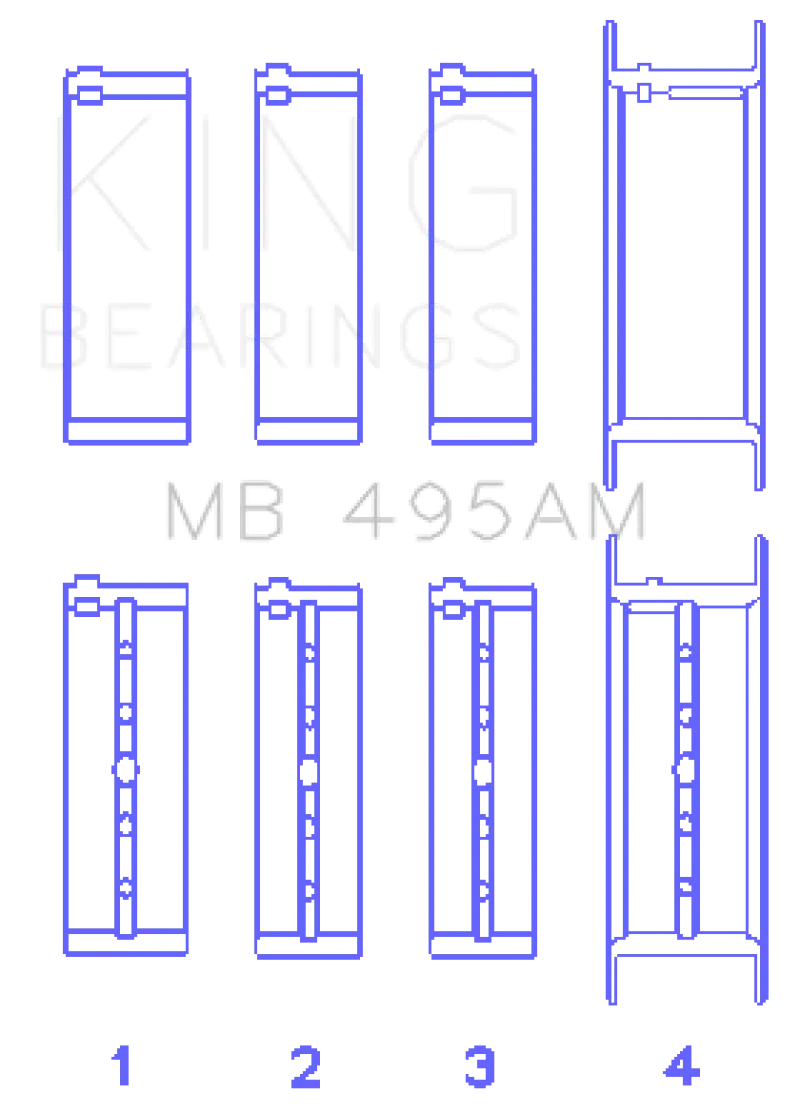 King Engine Bearings Main Bearing Set – Infiniti/Nissan Vg30De/Tt 3.0L And Vg20Det 2.0L V6 Engines, Oversize +0.25Mm 1