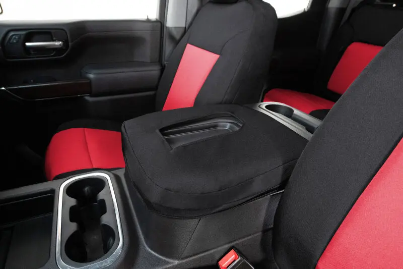 Covercraft Endura Precisionfit Second-Row Seat Covers For 2022–2024 Nissan Frontier – Red/Black Colorway 1