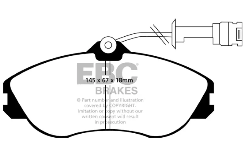 Ebc Redstuff High-Performance Front Brake Pads For 1991–1992 Audi 100 Quattro 2.3L (Girling Calipers) 2
