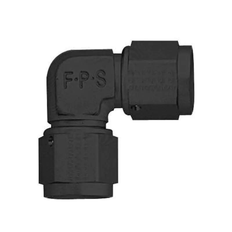 Fragola -16An 90° Female Coupler Fitting – Black Anodized 1