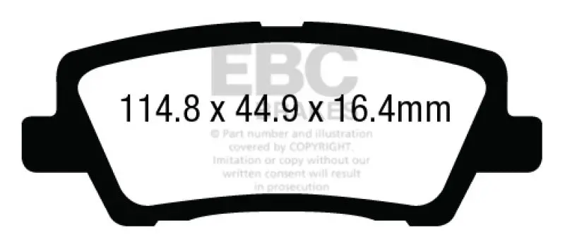 Ebc Redstuff Rear Brake Pads For 2012+ Cadillac Ats 2.0L Turbo 1