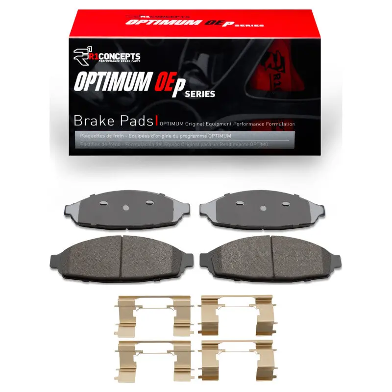 R1 Optimum Oe Front Brake Pad & Hardware Kit For 2003–2011 Ford Crown Victoria 1
