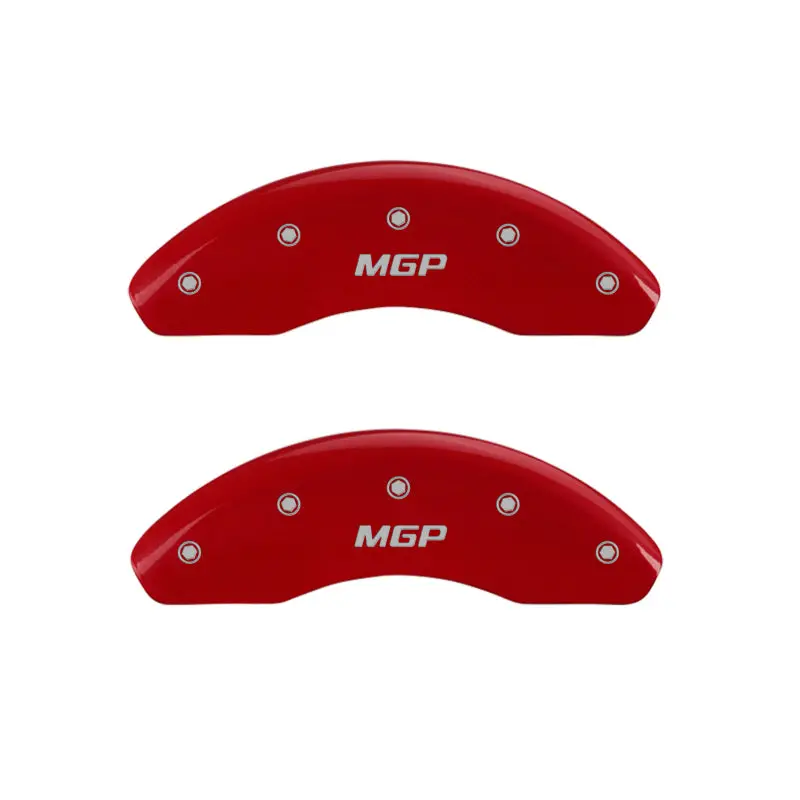 Mgp Engraved Red Front Caliper Covers – Silver Accent Finish, Two-Piece Set 1