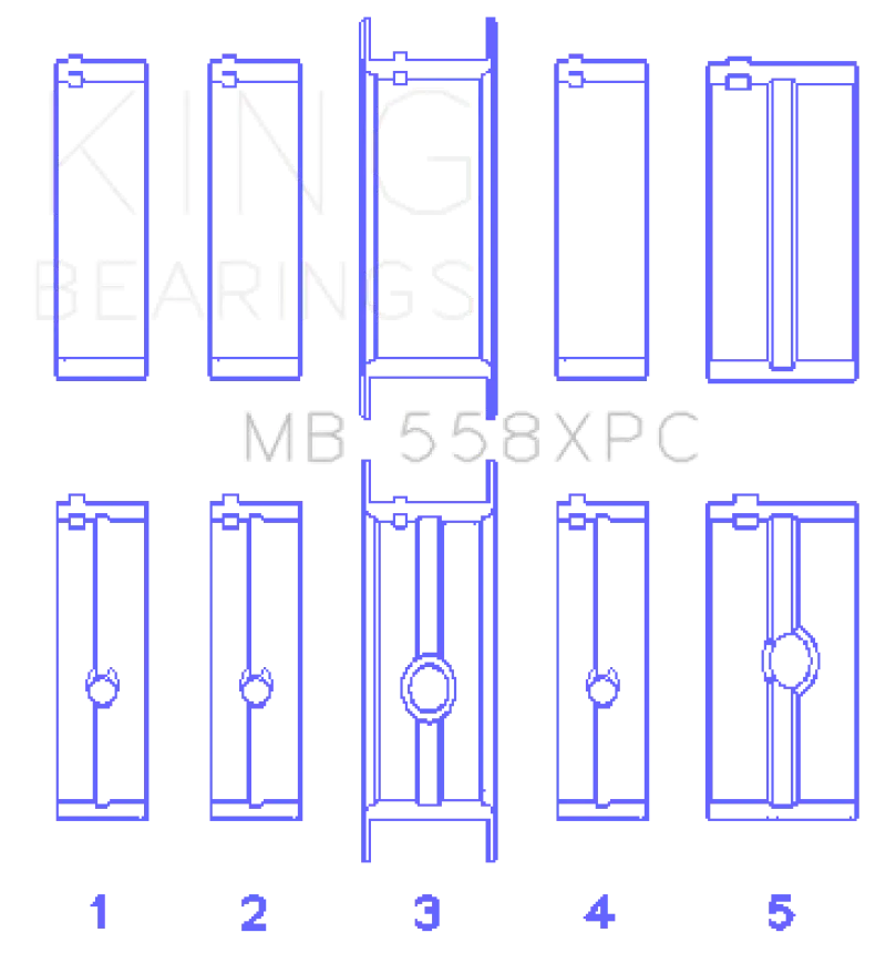King Main Bearing Set For Chrysler 273, 301, 313, 318, And 340 V8 Engines 1
