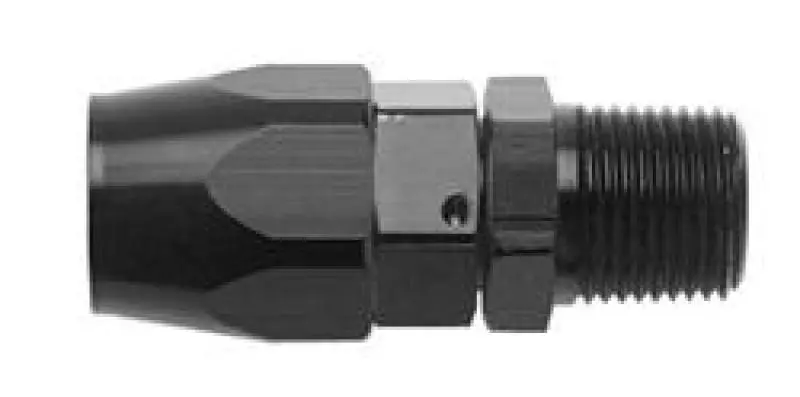 Fragola -10An Straight Hose End To 3/8 Npt Adapter – Black Anodized Aluminum 1