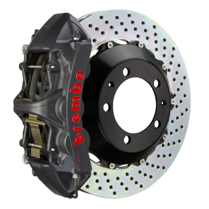 Brembo 04-360 Challenge Stradale Gts Front Brake Kit: 6-Piston Calipers, 380X32Mm Two-Piece Drilled Rotors, Black Finish 1