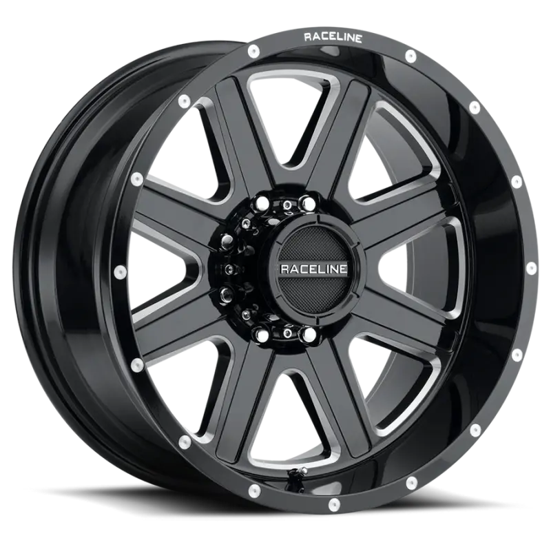 Raceline Hostage Forged Aluminum Wheel – 20X10", 8X170 Bolt Pattern, -19Mm Offset, 125.2Mm Center Bore, Black & Milled Finish 1