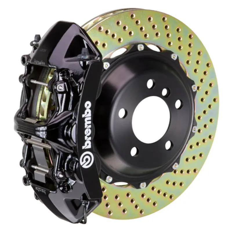Brembo Gt Big Brake Kit For 1999–2005 Honda S2000 – Front, 6-Piston Calipers, 355X32Mm Two-Piece Drilled Rotors – Black Finish 1